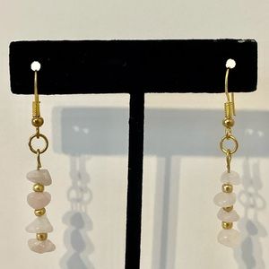 2/22/23*** - 3 for $15 Pink rose quartz chip earrings